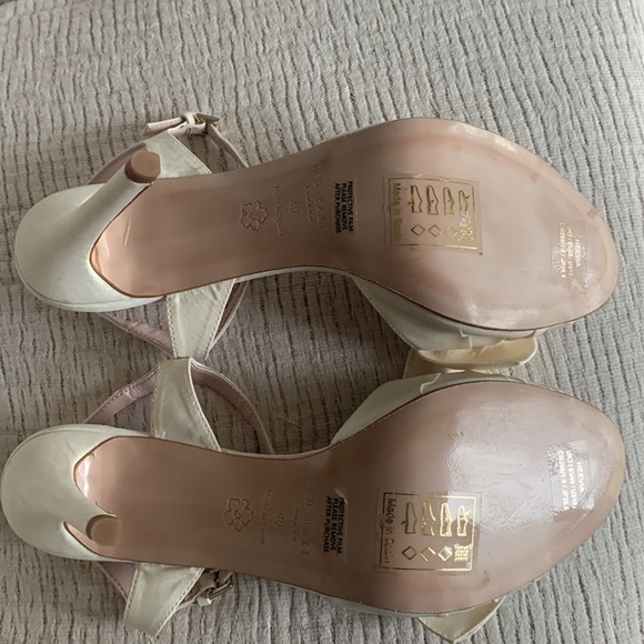 NWOT Ted Baker Heevia Satin Bow Ankle Strap Dress Heel Sandal - off white - Picture 12 of 14